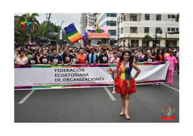 Orgullo Guayaquil - Orgullo gay LGBT 2019 Diane Rodriguez encabezando el Orgullo